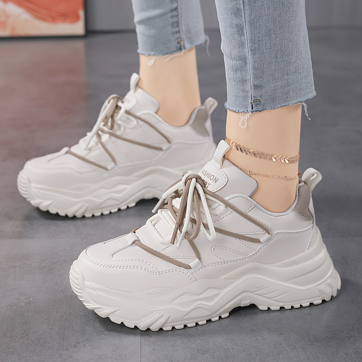 Women's Thick-Soled Running Shoes Comfortable Lightweight Sneakers