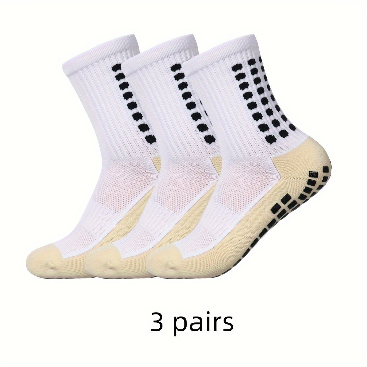 3 Pairs Men's Mid Crew Sport Socks Nylon Blend Breathable Sweat Absorbing