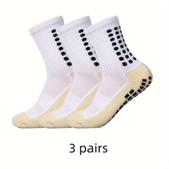 3 Pairs Men's Mid Crew Sport Socks Nylon Blend Breathable Sweat Absorbing