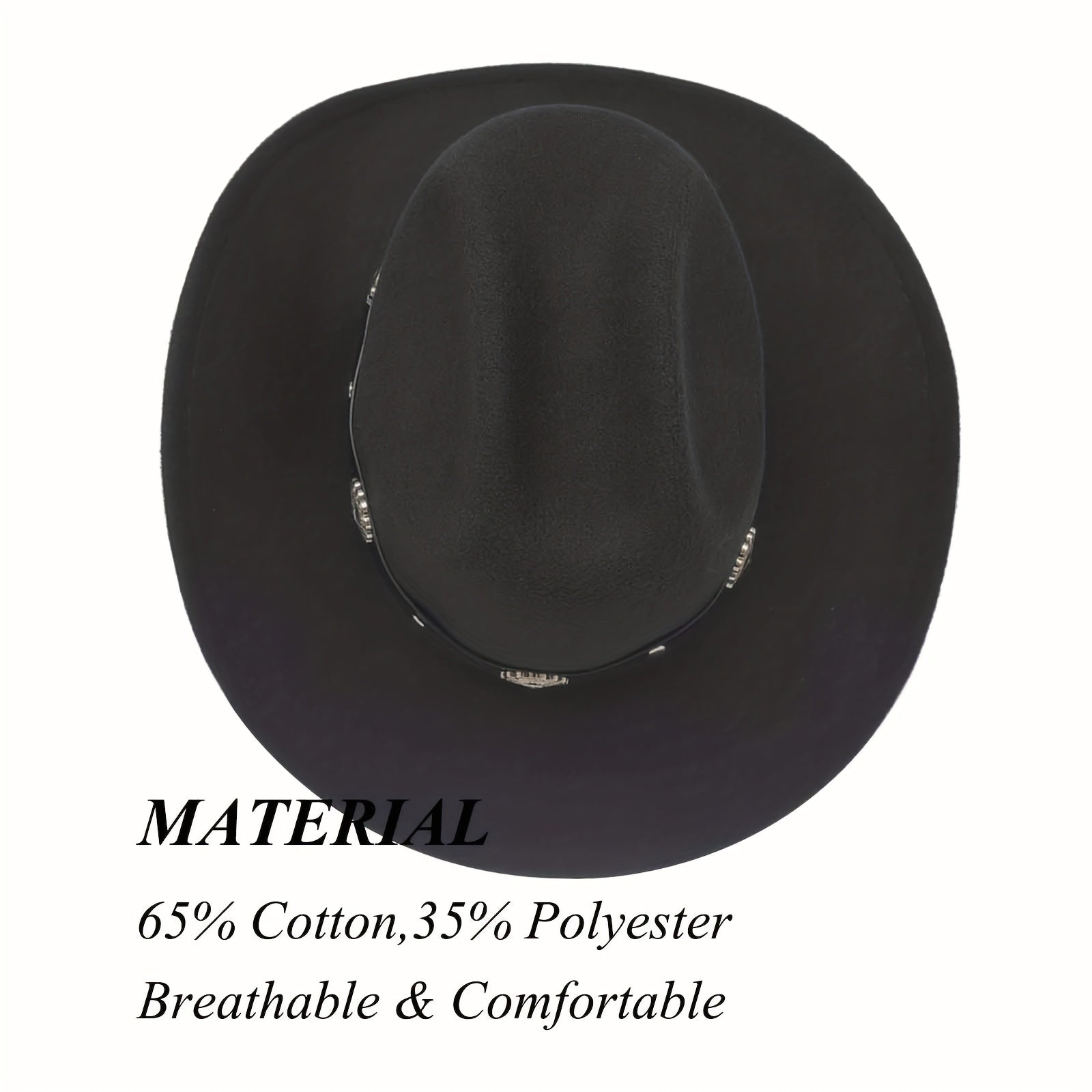 Classic Wide Brim Western Cowboy Hat with Buckle Belt