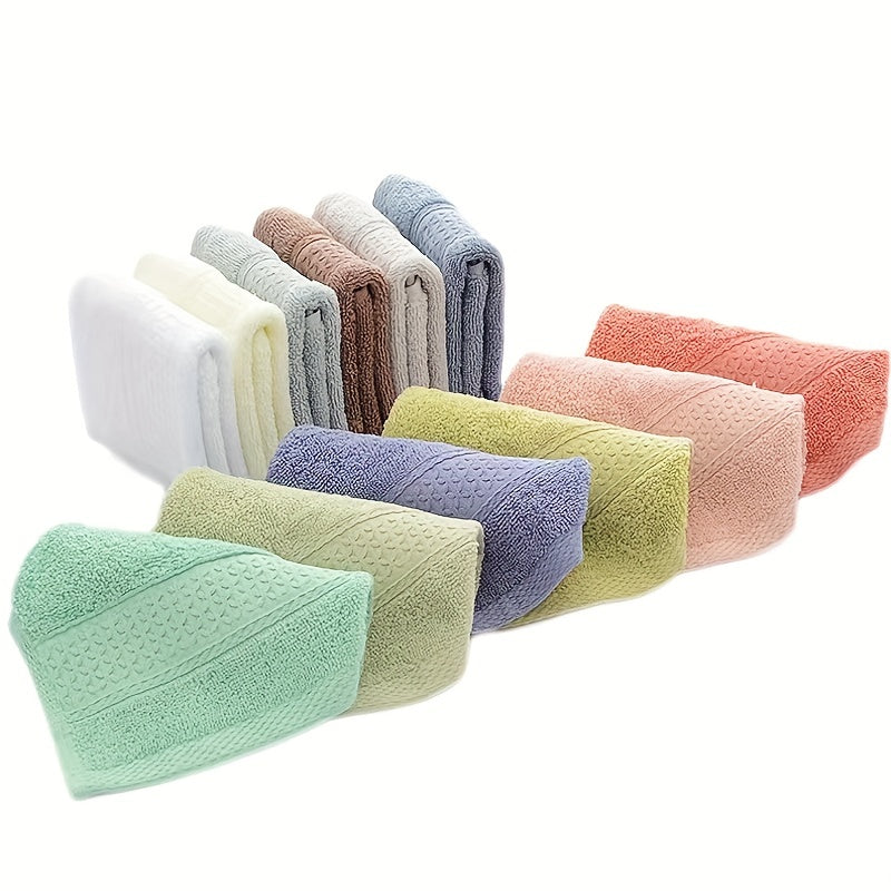 3pcs Kids Square Face Towels Plain Cotton Absorbent Towel