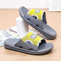Men's Casual Non Slip Slides Slippers Open Toe Indoor Outdoor Beach Shower Shoes