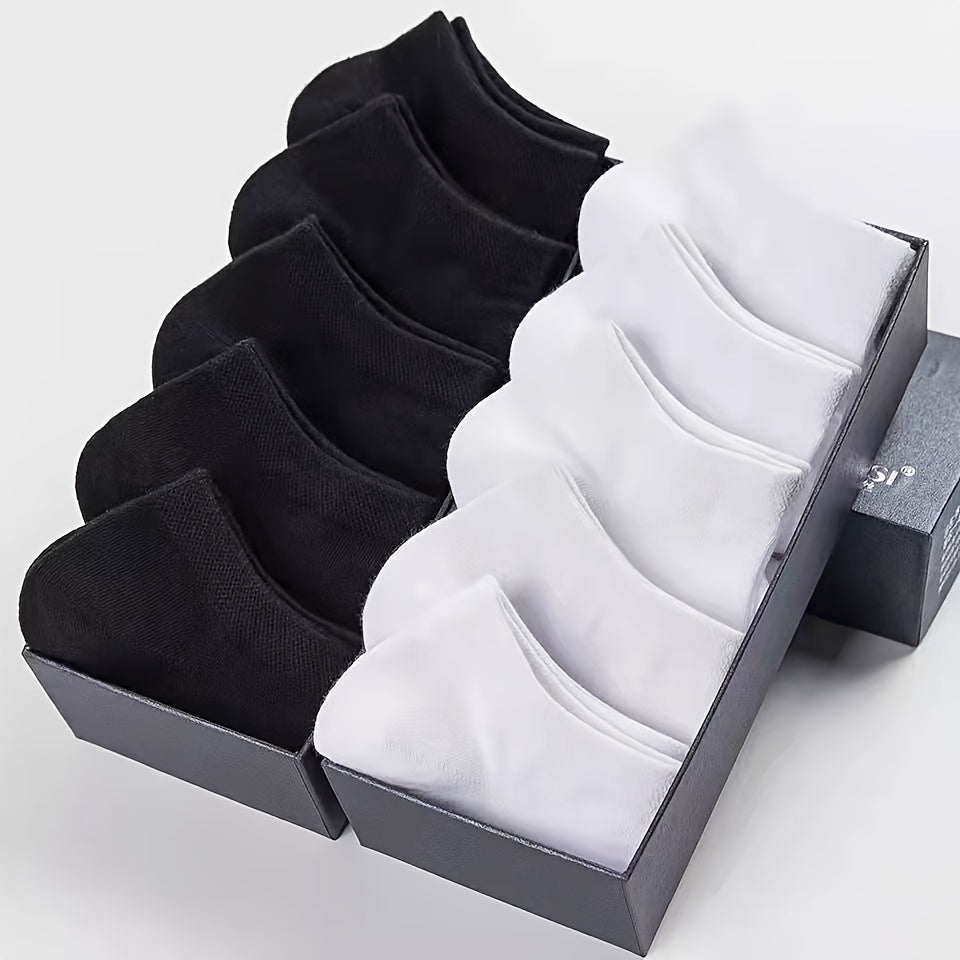 10pairs Men's Soft Breathable Ankle Socks