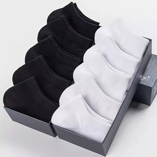10pairs Men's Soft Breathable Ankle Socks