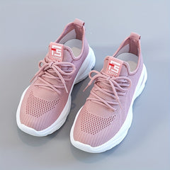 Women's Knit Sneakers Lace Up Running Shoes Soft Sole Comfort