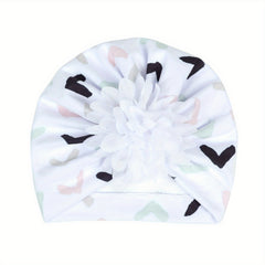 Baby Beanie Turban Hat With Flower For Four Seasons