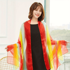 Rainbow Striped Hijab Chiffon Scarf LGBT Pride Head Wrap