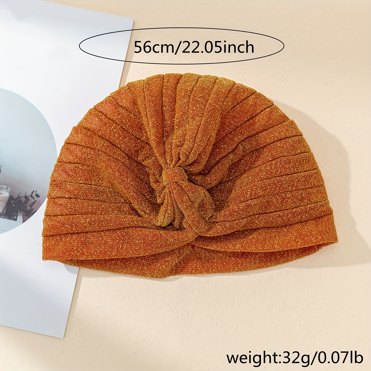 Solid Pleated Turban Cap Casual Head Wrap Elastic Hijab Bonnet Women Bandana