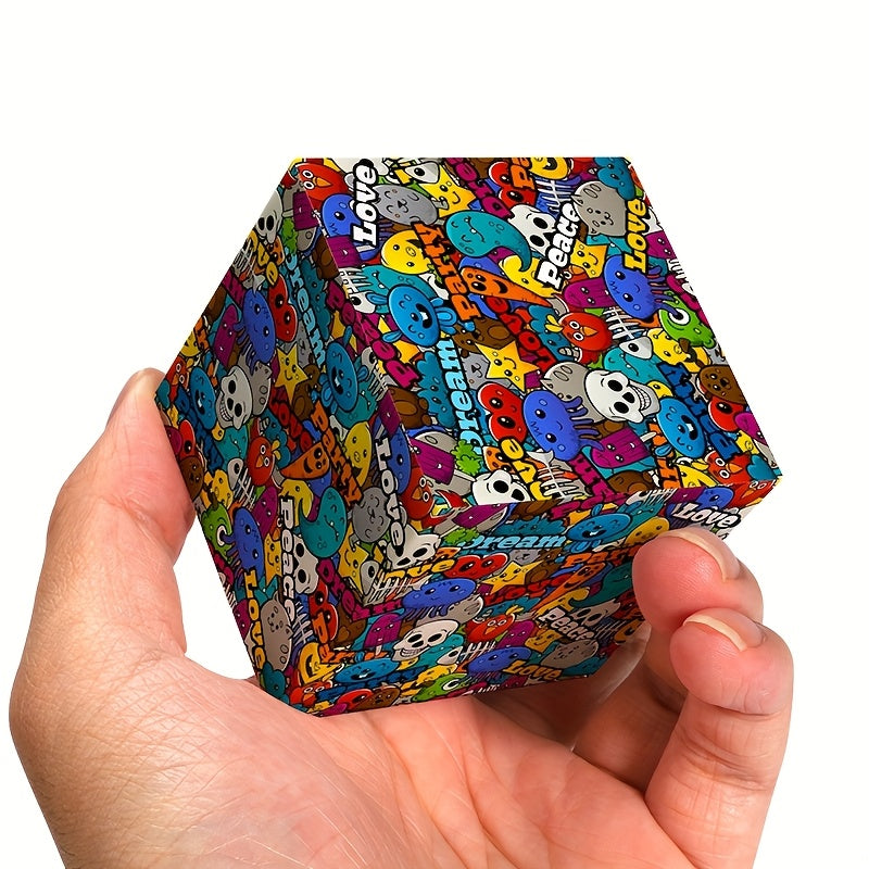 Colorful 3x3 Cube Puzzle Graffiti Art Toy for Christmas Halloween