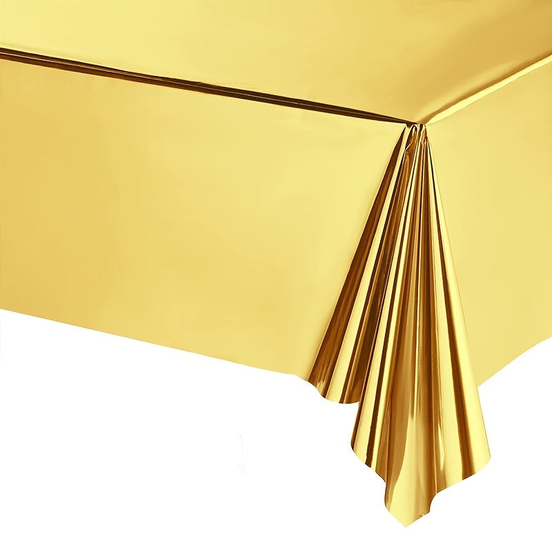 1pc Disposable Waterproof Aluminum Foil Tablecloth 137x182cm