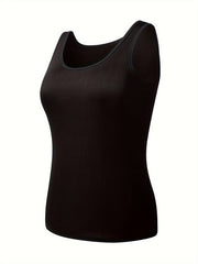 Casual Crew Neck Tank Top Seamless Sleeveless Shirt