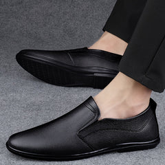 Men Leather Loafer Shoes Slip On Lightweight Dress Shoes