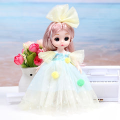 6.69in 13 Joints 3D Eyes Princess Doll Toy Set Christmas Gift