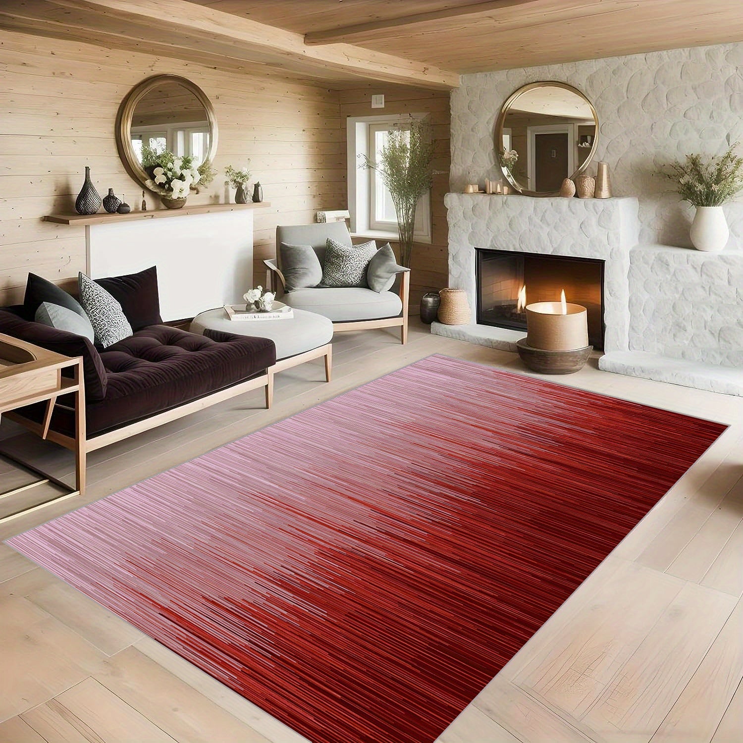 Modern Abstract Area Rug Soft Large Washable Non Slip Backing Low Pile