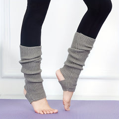 High Elastic Ribbed Knit Leg Warmers for Yoga Barre Ballet
