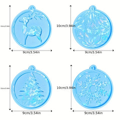 DIY Crystal Resin Mold Christmas Pendant Snowflake Snowman