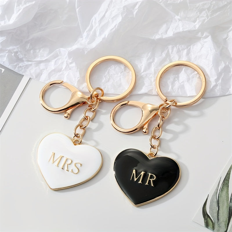 Love Alloy & Peach Heart Keychain Bag Pendant Men Jewelry Gift