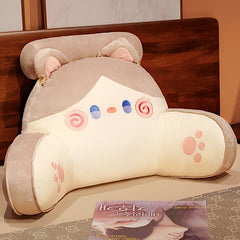 Jumbo Cartoon Cat Plush Pillow for Office Chair Car Seat Sofa Couch