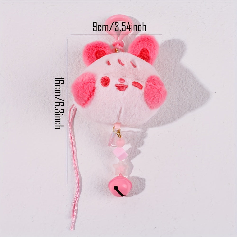 Macaron Blush Rabbit Keychain Pendant Plush Toy For Girls