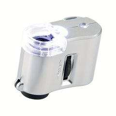 60X Portable Mini Microscope LED UV Light Banknote Jewelry Antique ID
