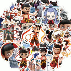 51pcs Waterproof Nezha Stickers for Fans Suitcases Notebook 18+