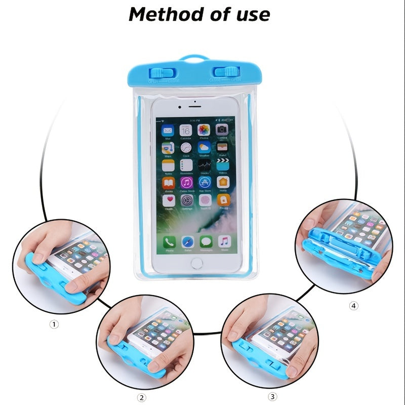 Glow in the Dark Waterproof Phone Pouch for Swimming Universal Dry Bag