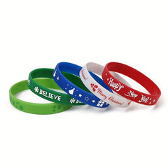 Merry Christmas Silicone Bracelet Rubber Wrist Band Gift Decoration