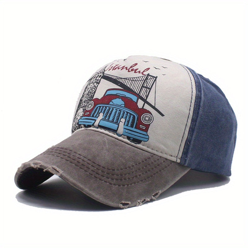 Vintage Washed Truck Baseball Cap Distressed Casual Peaked Cap