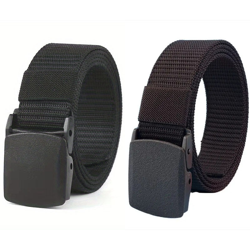 Canvas Belt Sports Outdoor Nylon Plastic Buckle Casual Fabric Belt Unisex Access