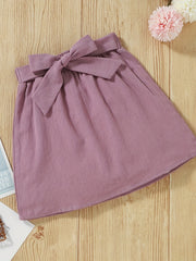 Girls Ruffled Flower Embroidery Sleeveless Top & Skirt Set