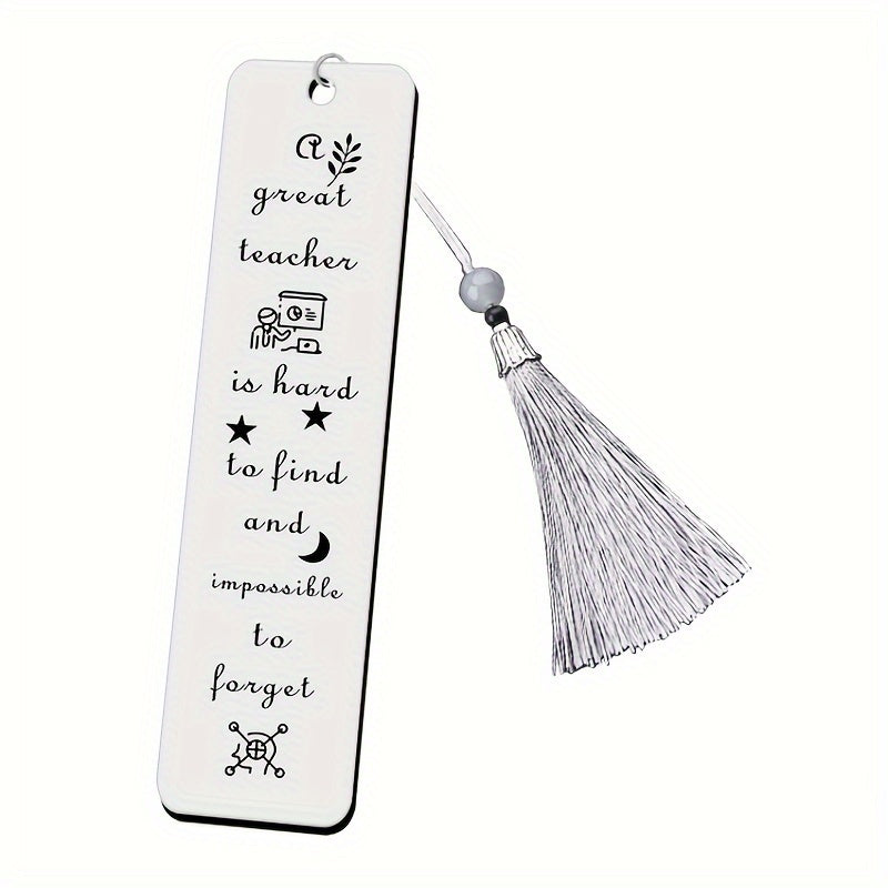 1pc Tassel Stainless Steel Metal Bookmark Gift For Teachers And Students