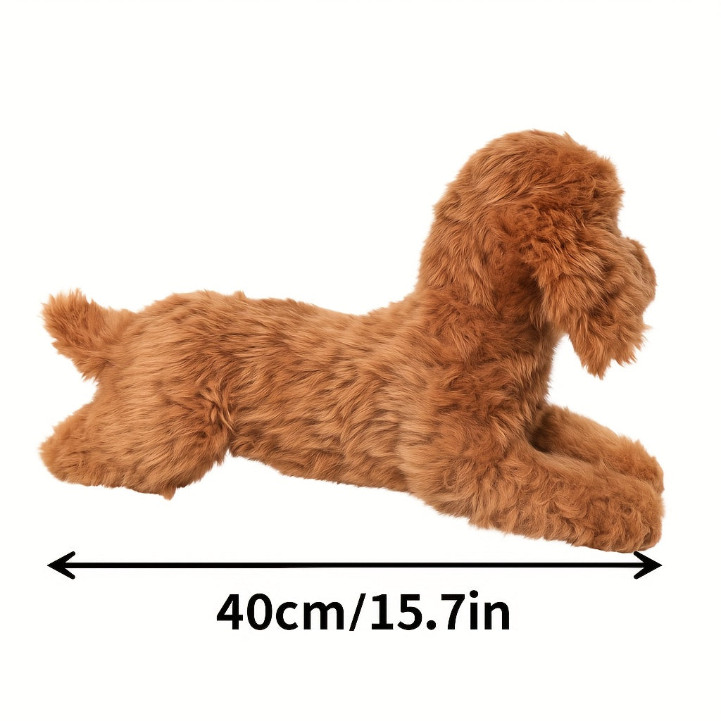 Realistic Teddy Bear Plush Toy Dog Stuffed Animal with Deep Brown Fur