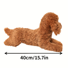 Realistic Teddy Bear Plush Toy Dog Stuffed Animal with Deep Brown Fur