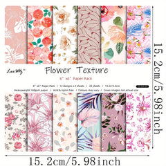 24pcs Marble Texture Paper for DIY Scrapbooking Album 6in x 6in