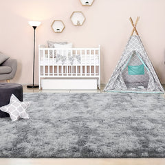 Light Grey Shag Area Rug Soft Fluffy Washable Carpet for Living Room Bedroom