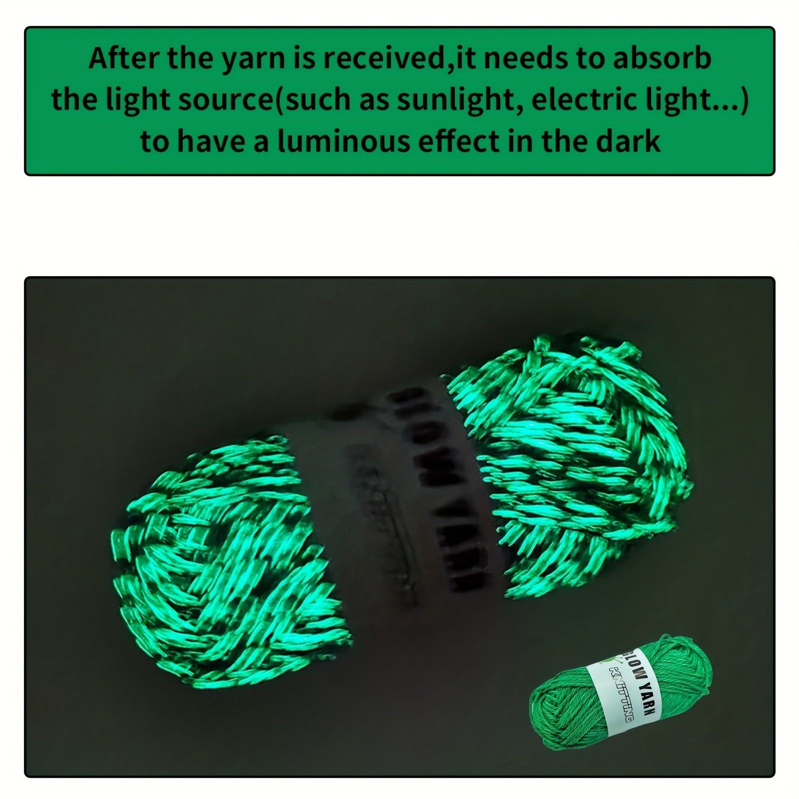 Glow In The Dark Yarn Orange Polyester Yarn For DIY Knitting Crocheting 50m