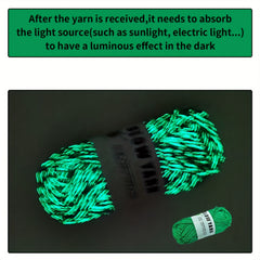 Glow In The Dark Yarn Orange Polyester Yarn For DIY Knitting Crocheting 50m
