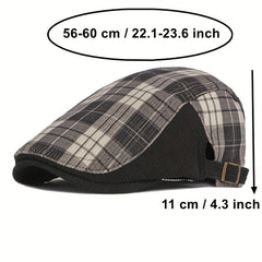 Stylish Corduroy Berets Plaid Newsboy Cap Cabbie Caps Duckbill Visor