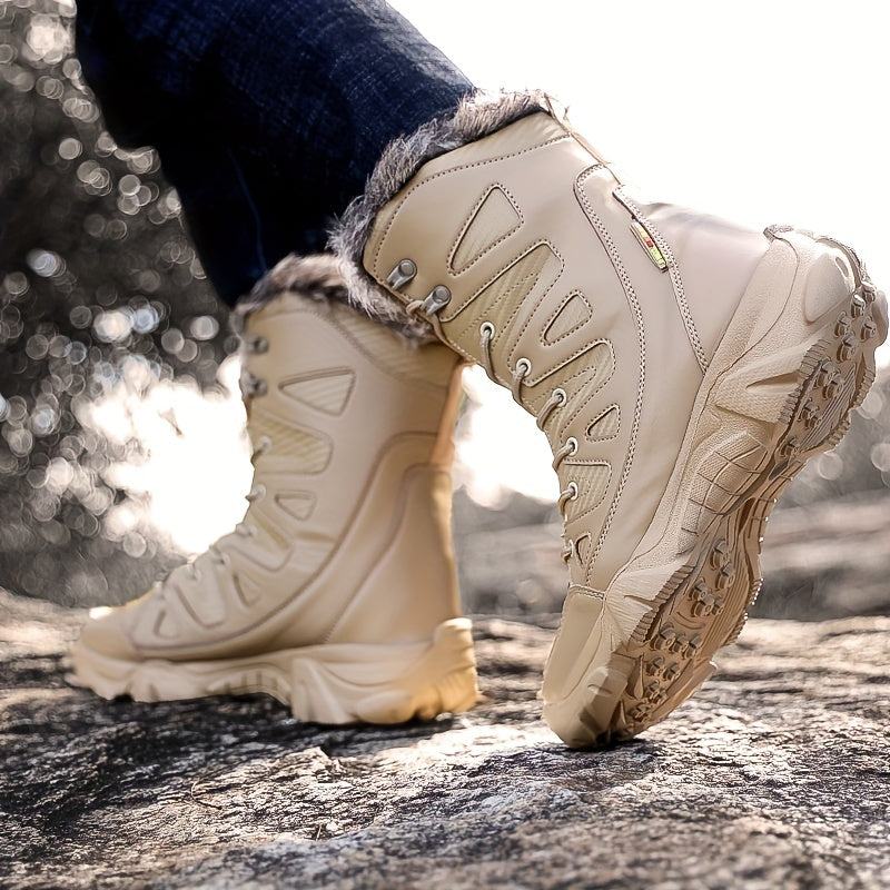 Men's Rugged Snow Boots Winter Thermal Shoes Hiking Boots
