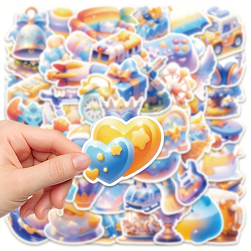 50pcs 3D Graffiti Sticker Pack for Laptop Helmet Water Cup DIY Decor
