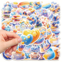 50pcs 3D Graffiti Sticker Pack for Laptop Helmet Water Cup DIY Decor