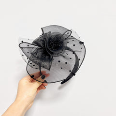 Tea Hats Cocktail Wedding Headpiece Hairband Feather Mesh Net Veil