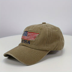 Men's American Flag Washed Baseball Cap Trucker Caps