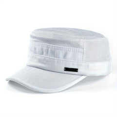 Breathable Mesh Army Cap Unisex Casual Flat Top Cadet Hat