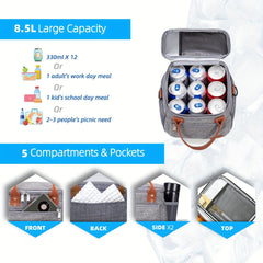 Insulated Lunch Bag for Work School Picnic Travel Beach Keeps Food Fresh