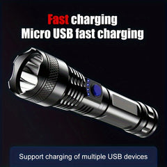 USB Rechargeable Handheld Flashlight LED Light for Camping Backpacking Hiking