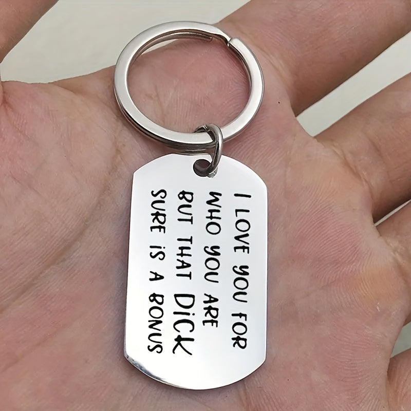 Creative Letter Keychain Couple Stainless Steel Holiday Husband Gift