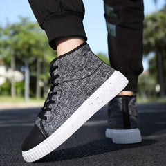 Men's High Top Canvas Sneakers Comfy Sports Shoes