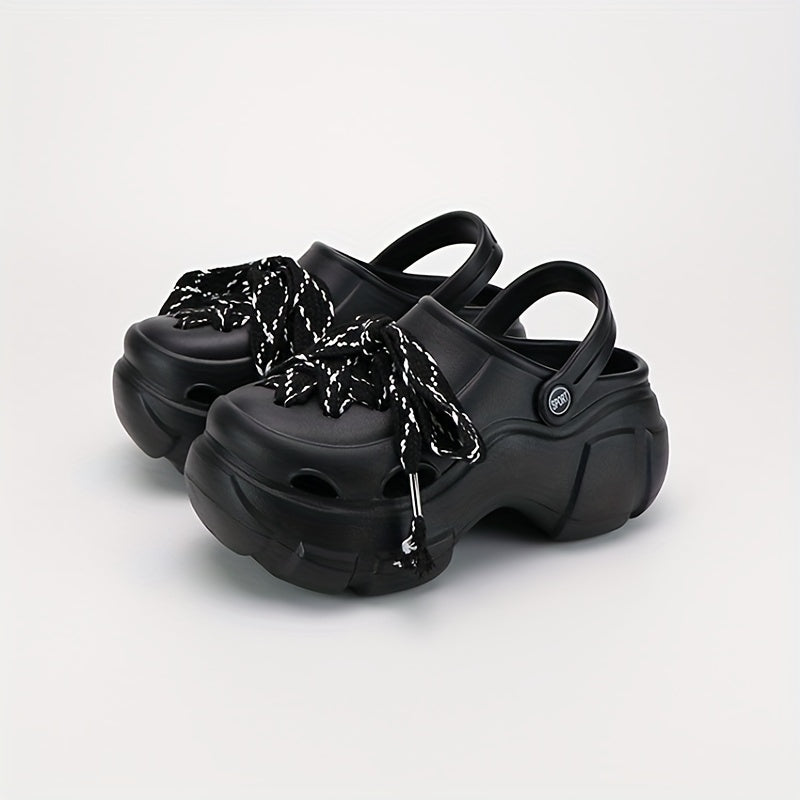 Women's Strappy Platform Clogs Chunky Heeled Sandals