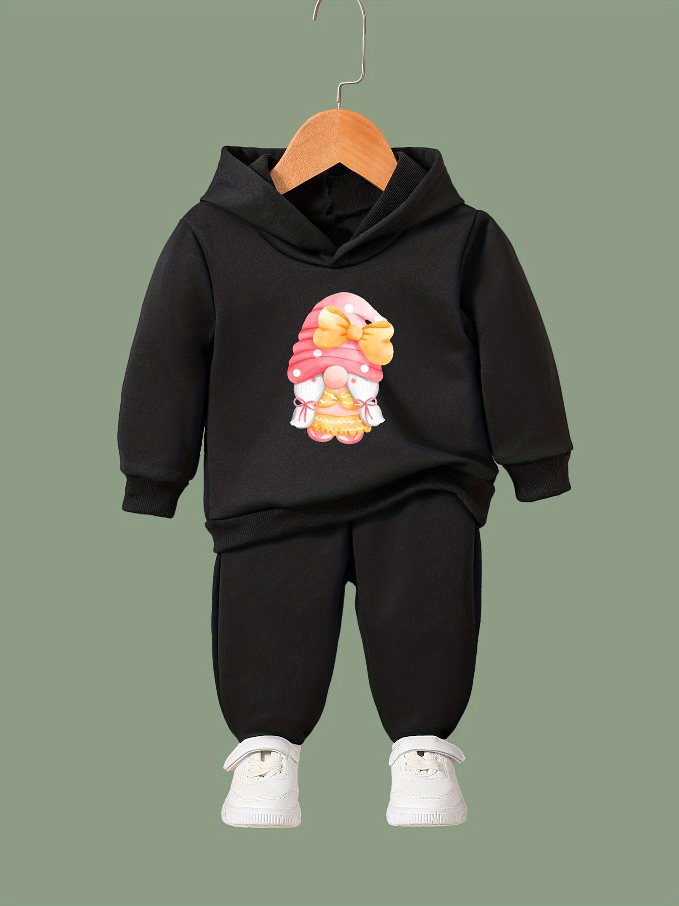 OERYUI Kids Gnome Print Hoodies Pants Set Spring Fall Activewear
